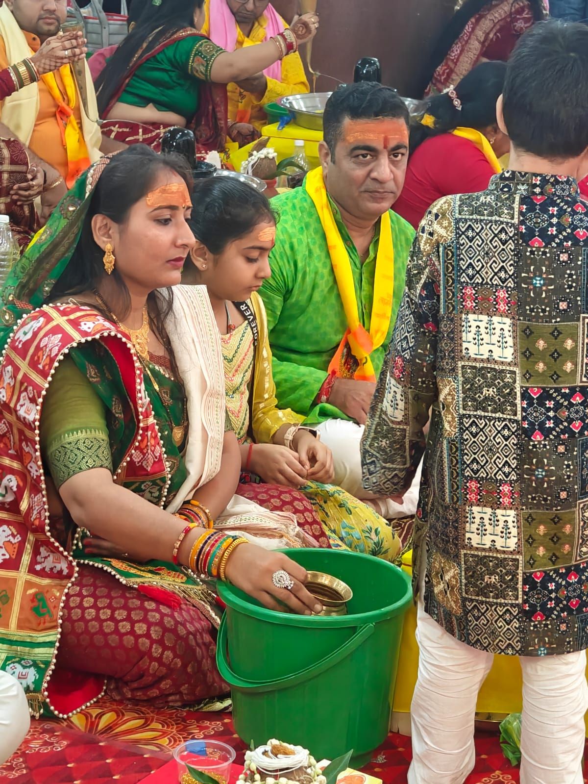 Devotees at the Rudra Abhishek Puja